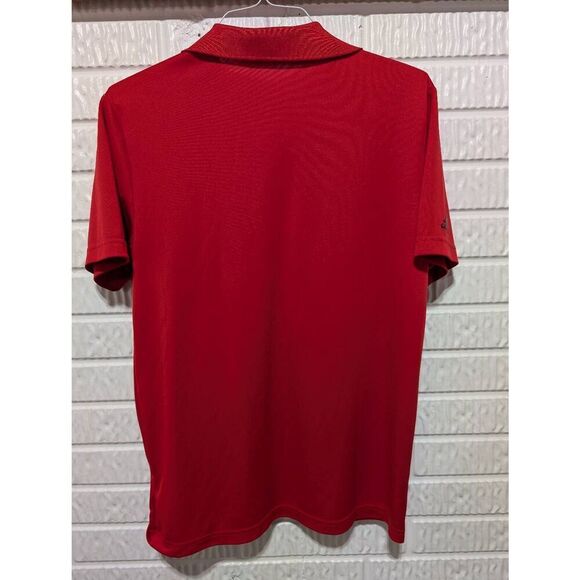 Adidas Men's Red Short-Sleeve Pointed Collar Primegreen Golf Polo Shirt Size M - Picture 4 of 6